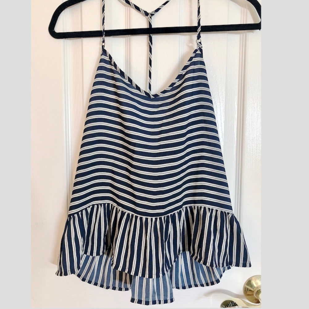 ABERCROMBIE & FITCH Striped Navy Top NWT